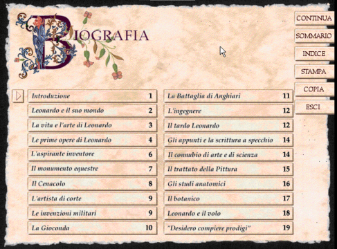 La bibliografia di Leonardo - Pagina principale