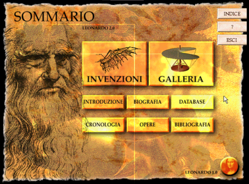 Start menu of Leonardo l'inventore